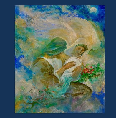 میلاد حضرت زهرا(س) با نقاشی روح الامین رونمایی شد
